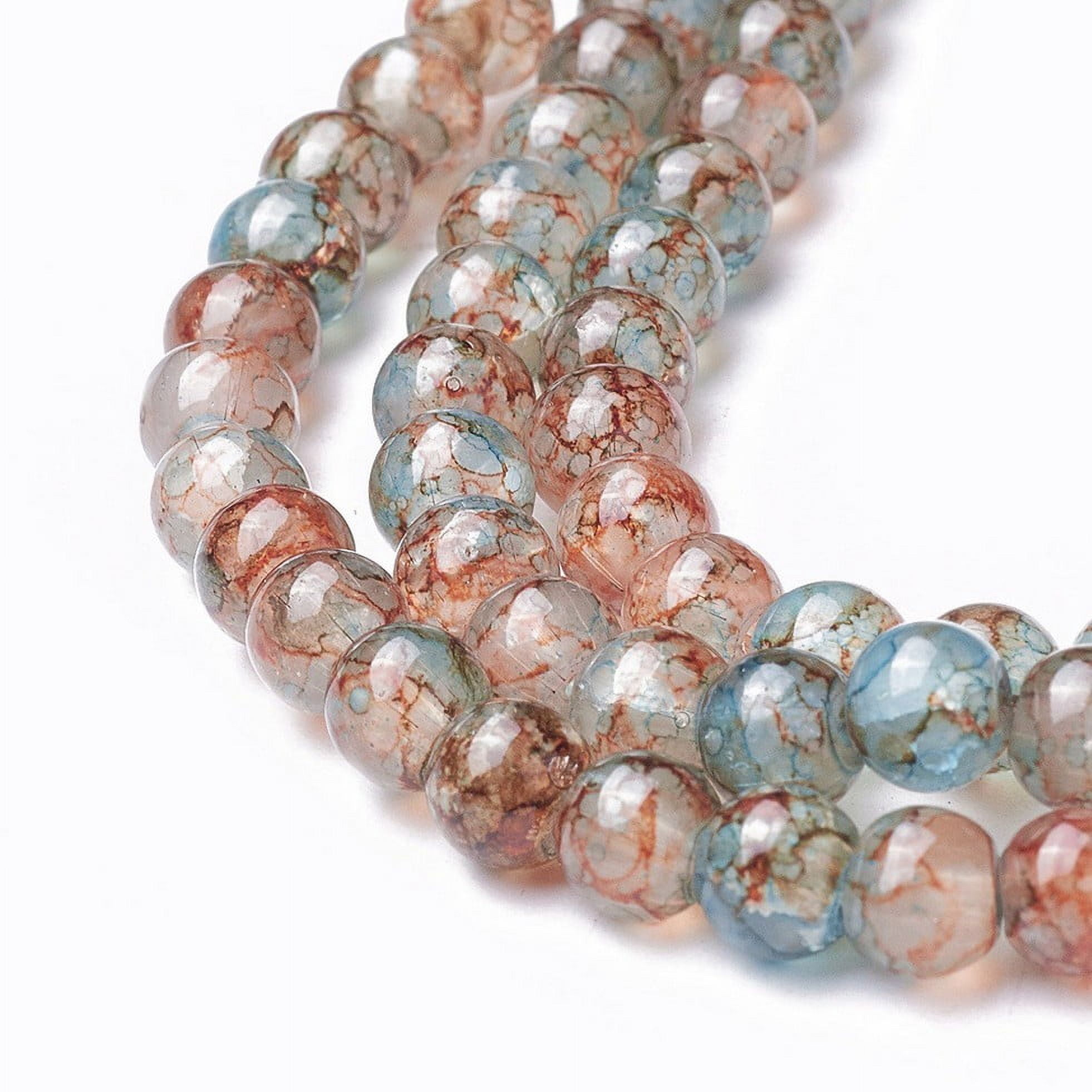 Colorful 10 Strand Spray Painted Glass Beads Strands Round Colorful 6~6.5mm Hole: 1mm about 137pcs/strand 31.8 inch(81cm)DIY