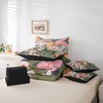 thumbnail image 6 of Feelyou Pink Rose Flower Bedding Comforter Set 7pcs, Tropic Palm Leaves King Bedding Sets, Fashion Leopard Cheetah Print Reversible Bed Sheets, Ultra Soft Bedroom Decor, 6 of 8