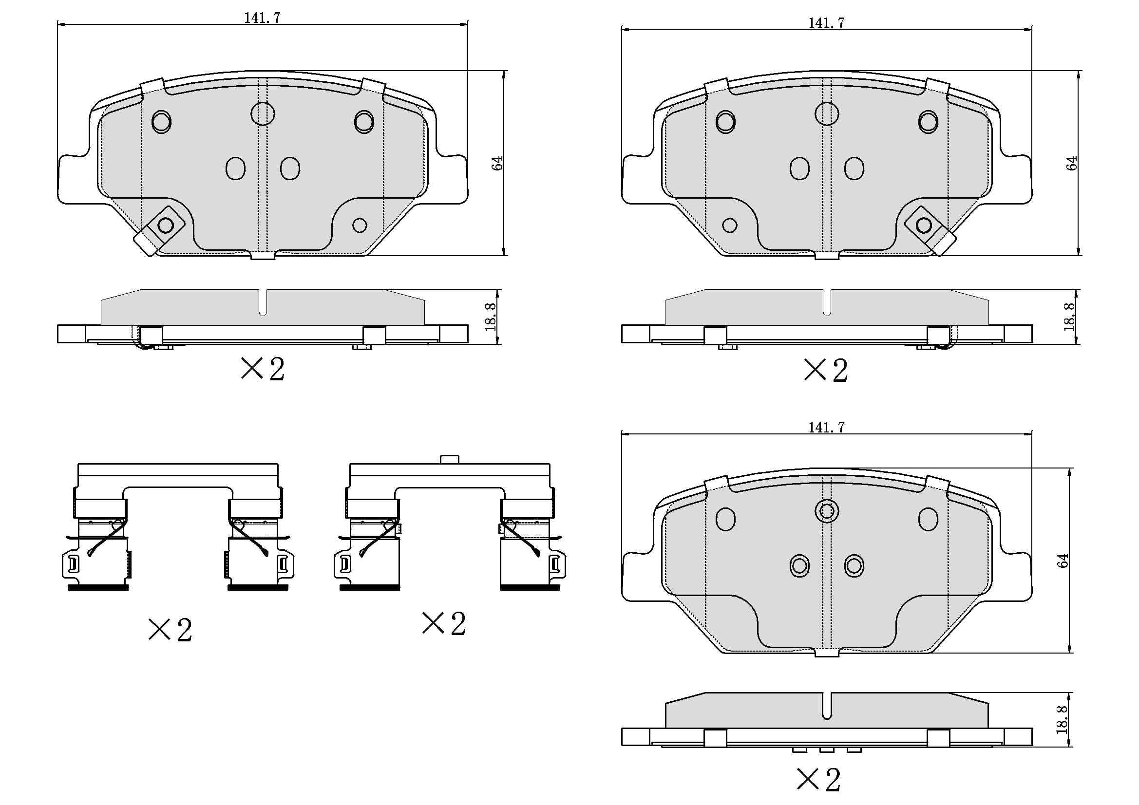 UltraHC 700 Brake Pad Set, Front HC7.1886.0.C, Chevrolet Camaro 2020-2016