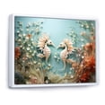 thumbnail image 2 of Designart "Collage Of Aquarelle Sea Dragons Dance" Coastal Coral Under Water Floater Framed Wall Art Living Room, 2 of 5