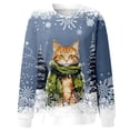 thumbnail image 4 of Chandail en Molleton Imprimé Joyeux Noël pour Femmes Col Rond Décontracté Manches Longues Coupe Ample Blouse d'Entraînement Col Rond Confortable, 4 of 4