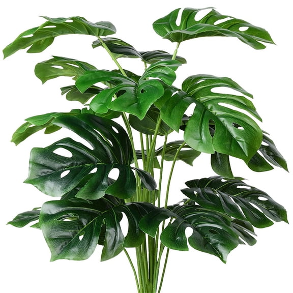 TETOU 1Pc Artificial Palm Plants Leaves, 28" Tropical Greenery Bush Imitation, Faux Fake Palm Tree Leaf for Home Kitchen Party Flowers Arrangement Wedding Decor