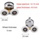 thumbnail image 2 of Rodillos para puertas de ducha, ruedas de plástico para puertas, para bricolaje de vidrio de 4-6 mm, 23 mm de diámetro (2 rodillos superiores y 2 rodillos inferiores)(23MM), 2 of 5