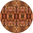 thumbnail image 1 of Ahgly Company Machine Washable Indoor Round Transitional Neon Orange Area Rugs, 3' Round, 1 of 7