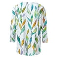 thumbnail image 3 of KIHOUT Nouvelles Chemises de Printemps pour Femmes T-shirt Ample Imprimé pour Dames Blouse à Manches 3/4 Col Rond Hauts Décontractés, 3 of 5