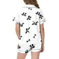 thumbnail image 4 of Pyjamas en Satin pour Filles Imprimé Manches Courtes Ensemble de Pyjamas Boutonnés Ensemble de Pyjamas Classiques Pyjamas Mignons pour Filles Garçons Filles Mode, 4 of 4