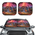 thumbnail image 2 of Naloa Lantern Giraffes Magical Forest Print 2-Piece Windshield Sunshade,Foldable Car Front Window Sun Shades,for Most Sedans SUV Truck-Large, 2 of 6