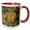 Red/White, variant on 3drose, Tan, Green, and Copper Faux Printed Glitter Watercolor Splash, 11oz Mug