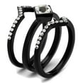 thumbnail image 4 of IP Black(Ion Plating) Stainless Steel Ring with Top Grade Crystal in Clear for Women Clear Stone Color Style TK2185 Size 5, 4 of 4