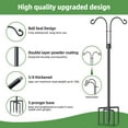 thumbnail image 2 of Double Shepherds Hooks for Outdoor, 76 Inch Heavy Duty Bird Feeder Pole, Outside Adjustable Garden Plant Hanger Stand for Hanging Plant, Wind Chime, Solar Light Lanterns, 2 Pack, Black, 2 of 6