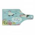 thumbnail image 1 of Party Cutting Board, Storks Flying over Town Delivering Cartoon City Announcement, Decorative Tempered Glass Cutting and Serving Board, Wine Bottle Shape, Multicolor, by Ambesonne, 1 of 1