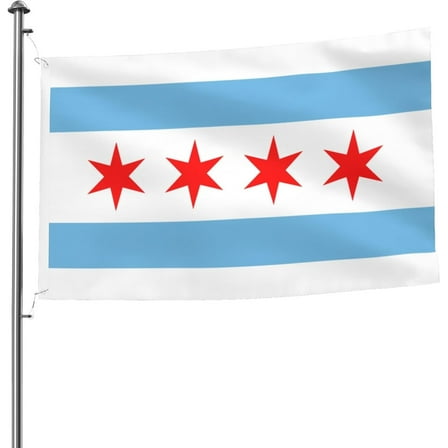 Flag of Chicago Illinois Flag 5x8 Ft Heavy Duty Durable Double-Sided Outdoor Decorative Banner Home Patio Flags Yard Welcome Flag