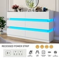 thumbnail image 2 of Blotout 6 Drawer Dresser with 60000-color LED Lights & Power Outlet, 59'' Long Modern Chest of Drawers for Closet, Handle Free Minimalist Dresser for Bedroom, Living Room, Entryway, Hallway, 2 of 8