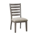 thumbnail image 2 of 6pc Set Gray Side Chairs Fabric Upholstered Seat Dining Wooden Furniture, 2 of 5
