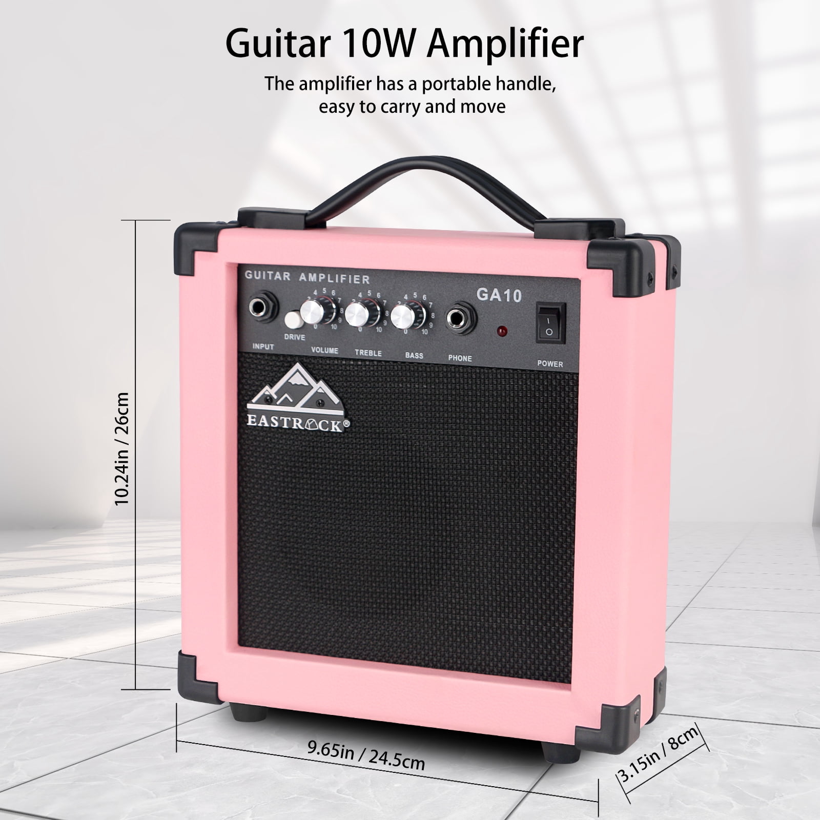 EASTROCK Pink Electric Guitar Set for Beginners – Includes Pink Guitar & Pink Amp, Tuner, Strap, Picks, Cable – Complete Matching Kit