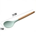thumbnail image 1 of Cuillère à cuillère en Bois Poignée Ustensiles de Cuisson Durables Silicone Robuste, 1 of 5