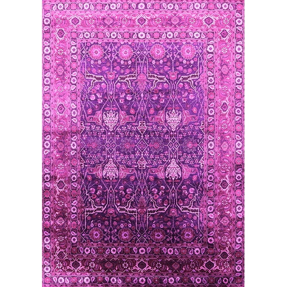Ahgly Company Indoor Rectangle Oriental Pink Industrial Area Rugs, 2' x 3'