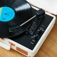 thumbnail image 3 of Arkrocket Curiosity Bluetooth Suitcase Turntable with Built-in Speakers, Cream Rose Gold, 3 of 5