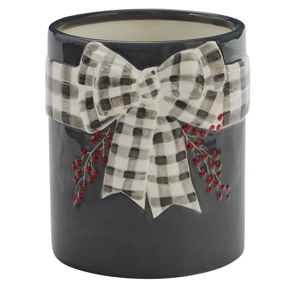 Park Designs Home For Christmas Utensil Crock - Black