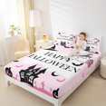 thumbnail image 4 of Manfei Happy Halloween Bed Sheets,Spooky Castle King Sheets,Black Pumpkin Lantern Sheet Set For Kids Girls,Breathable Home Decor,4pcs, 4 of 7