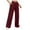 Wine, variant on Krdevn Womens Pants - Women's Casual Pants Elastic Waist Straight Leg Trousers Comfortable Solid Color Loose Fit Daily Wear,Pants for Women,Size:XL