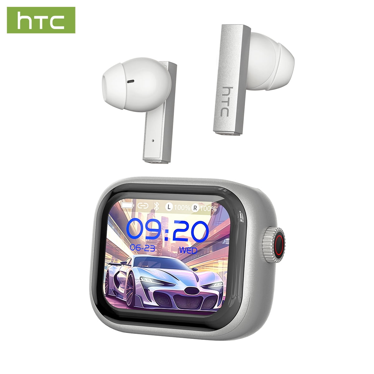NE40 Wireless Bluetooth 6.0 In-Ear Earbuds, AI Translator, Noise-Cancelling Headphones, 130+ Languages, 48H Play Time, Silver
