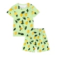 thumbnail image 2 of Kids Girls Fashion Cute Print Loose Short Sleeve Top Shorts Set Homewear Set, 2 of 9