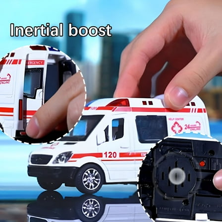 BESTSKY Ambulance Vehicles Car Model Toy for Kids Simulation Sound and Light