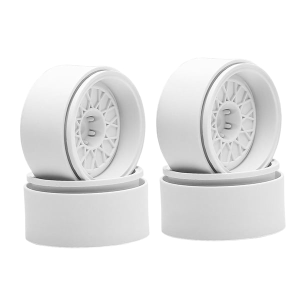 4 piezas de llantas Beadlock de 1,9" y llantas de radios de 1,9 pulgadas para ruedas de escala 1:10 Blanco