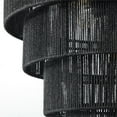 thumbnail image 6 of KAWOTI 5-Light Black Oversize 4-Tiered Pendant Light with Rattan Shade, 6 of 8