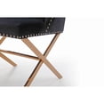 thumbnail image 5 of Fabric Upholstered Dining Chair with Nailhead Trims, Black and Gold- Saltoro Sherpi, 5 of 6