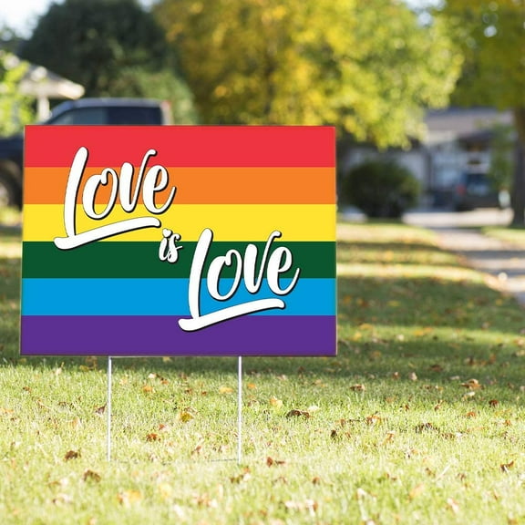 Vispronet Love is Love Sign, 23in x 17in Yard Sign with Steel Stakes
