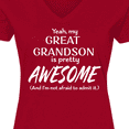 thumbnail image 4 of Inktastic Yeah My Great Grandson Is Pretty Awesome Women's V-Neck T-Shirt, 4 of 5