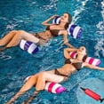 thumbnail image 1 of 2 Juegos de Hamaca Inflable, 2 Válvulas Inflables, Plegable Flotador Piscina con Bomba de Aire, Multiusos para Silla de Descanso, Drifter, Hamaca Flotante para Alberca (Azul oscuro y Rosa), 1 of 4