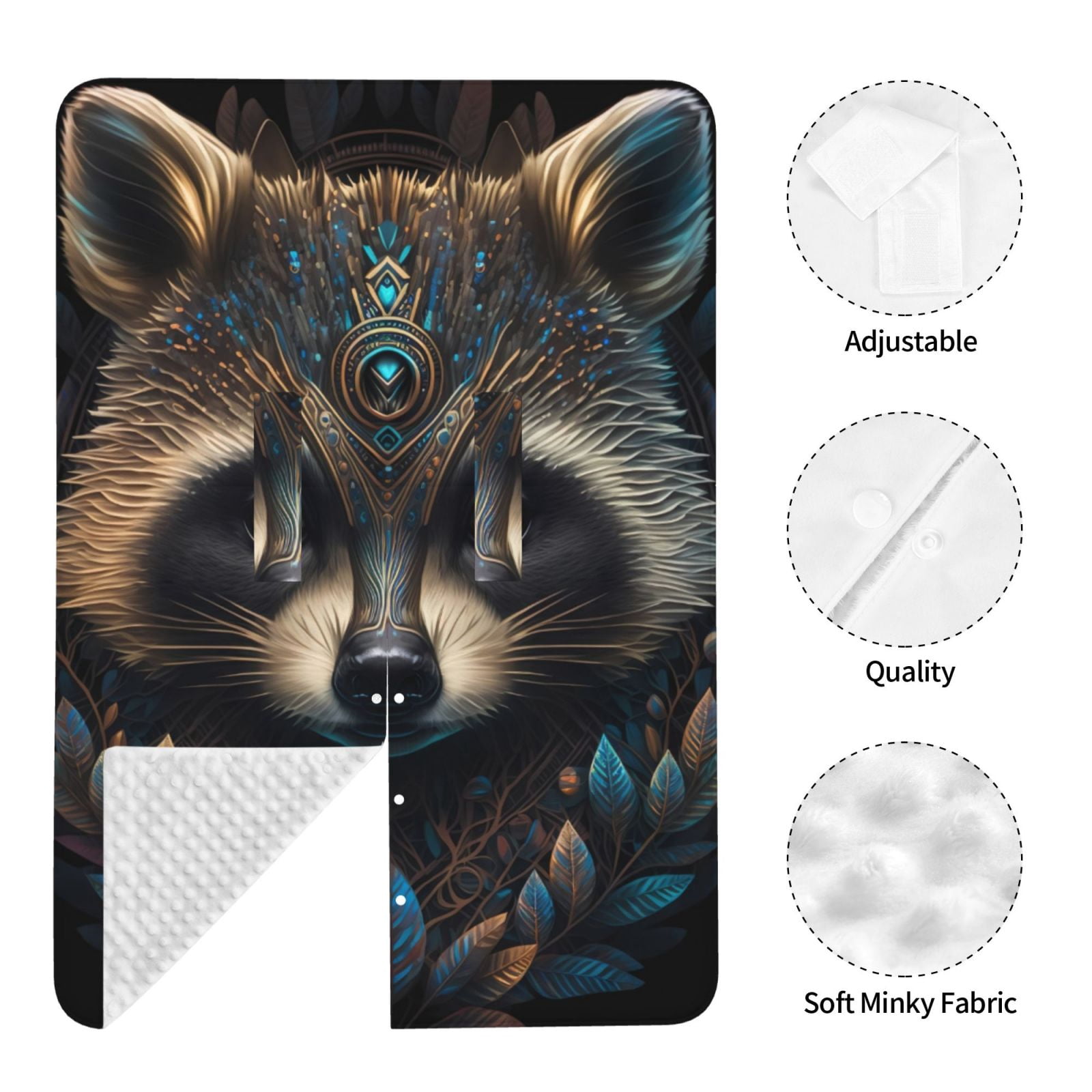Naloa Tribal Style Raccoon Baby Car Seat Cover, Breathable Baby Carrier Cover, Multiuse Baby Carrier Cover & Nursing Breastfeeding Cover