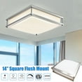 thumbnail image 3 of MingBright 14-Inch LED Ceiling Light Fixture, 20W Square LED Flush Mount Light Dimmable, Brush Nickel Ceiling Light for Kitchen, Bathroom, Living Room, Bedroom 4000k Nature White, Damp Location Rated, 3 of 8