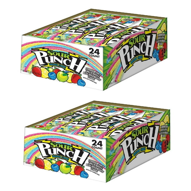 Sour Punch, Rainbow Straws 2 Oz 24 Ct Pack Of 2
