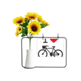 thumbnail image 1 of Me encanta el corazon rojo patron de la bicicleta Tarjeta de bendición de jarrón de girasol artificial, 1 of 3