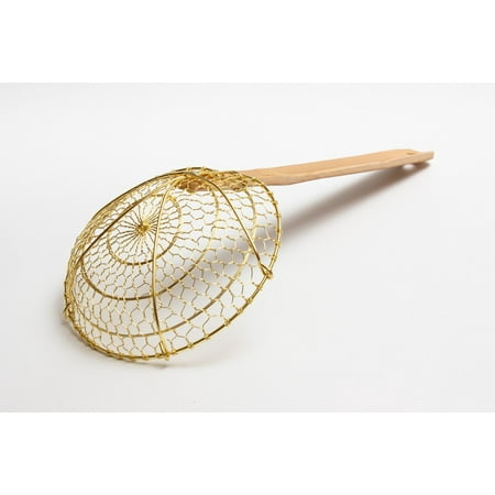 Chinese Brass Skimmer/Strainer 6 inch diameter spider with bamboo handle / 732W7 by Craft