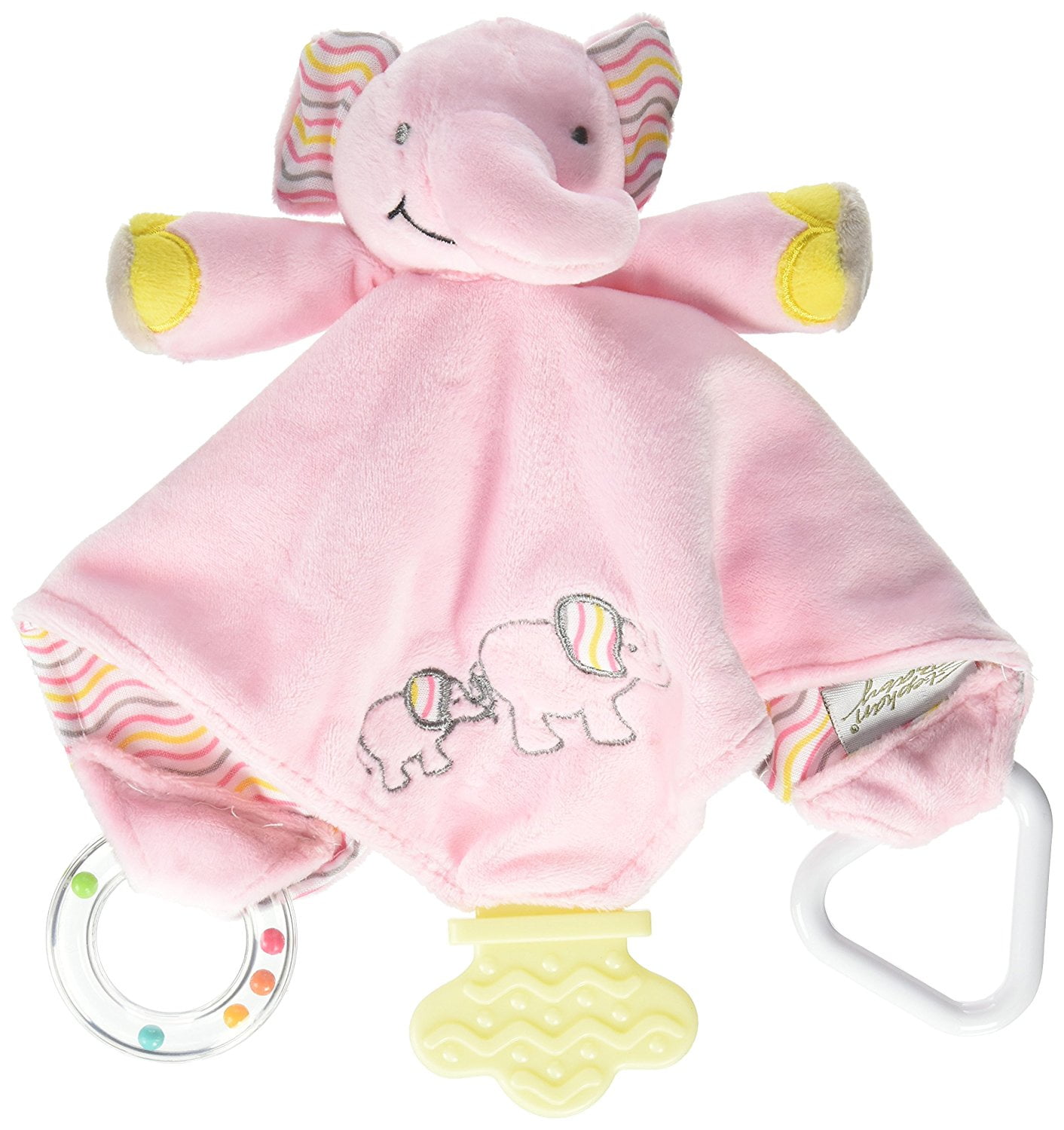My First Elephant Pink Comfort Blanket with Rattle Soft Baby Newborn Security 