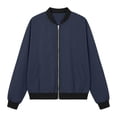 thumbnail image 4 of Jacket for Women Solid Color Zip Up Outerwear Casual Lightweight Fall Coat, 4 of 4