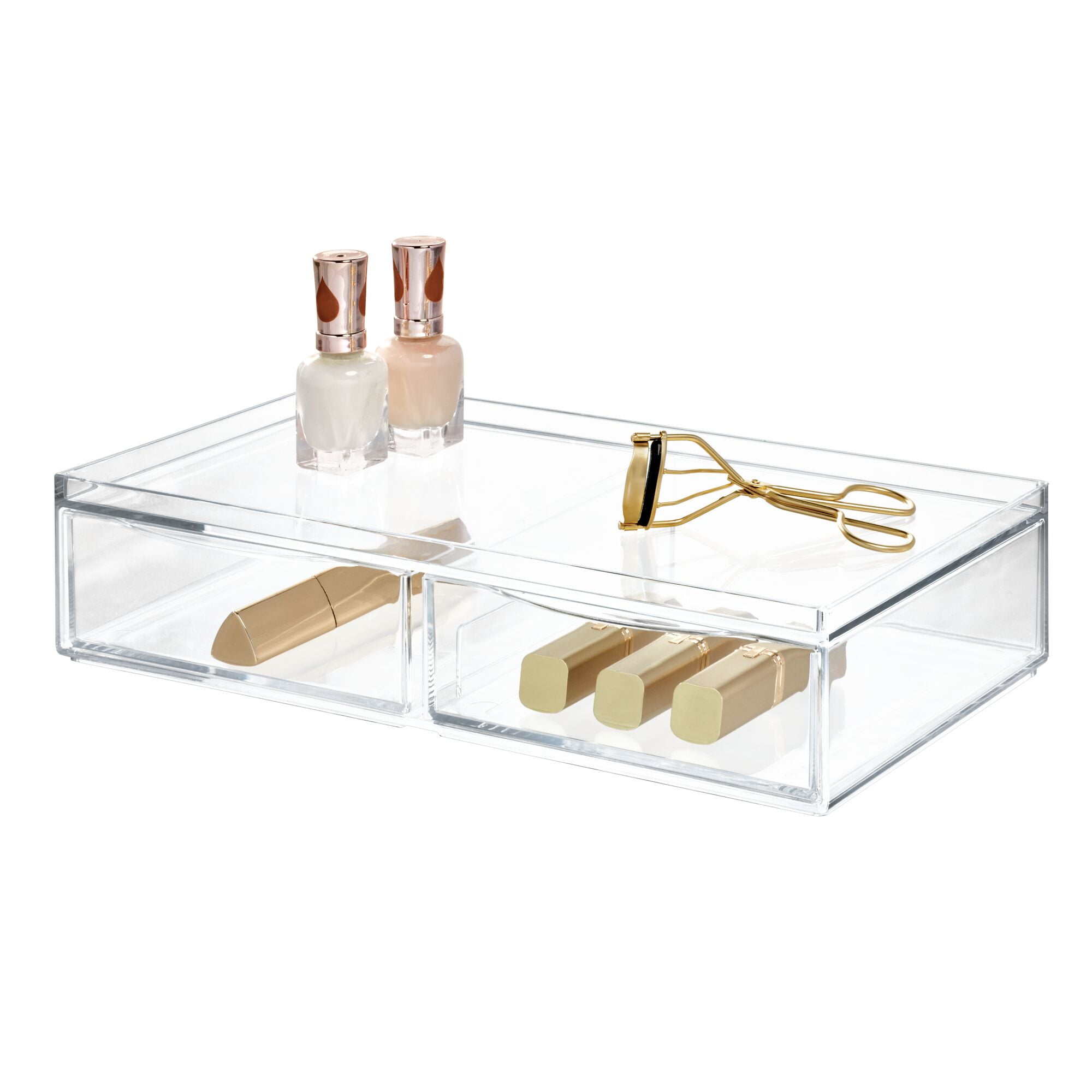 iDesign Chloe Two Drawer Cosmetic Organizer, Clear