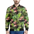 thumbnail image 4 of Chaqueta con estampado de flores hawaianas para hombre, sudaderas con estampado 3D de plantas coloridas, mangas largas, abrigos con cremallera para primavera y otoño, 4 of 5