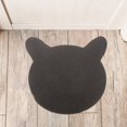 thumbnail image 3 of Braided Cotton Cat Shape Mat Black 16 X 16, 3 of 3