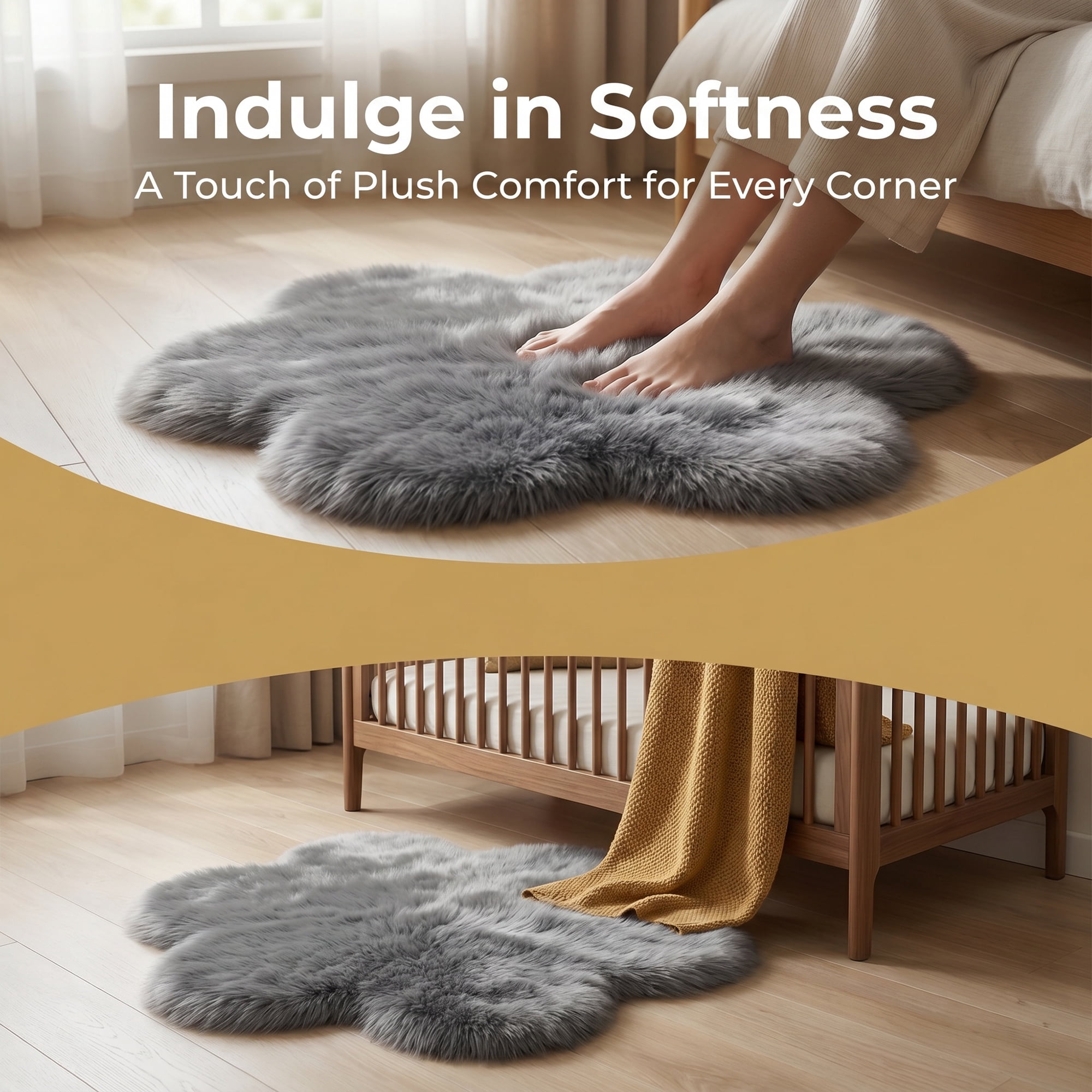 Unique Bargains Shaggy Flower Area Rug Fluffy Non-Slip Fuzzy Carpet 20" x 20" Dark Gray