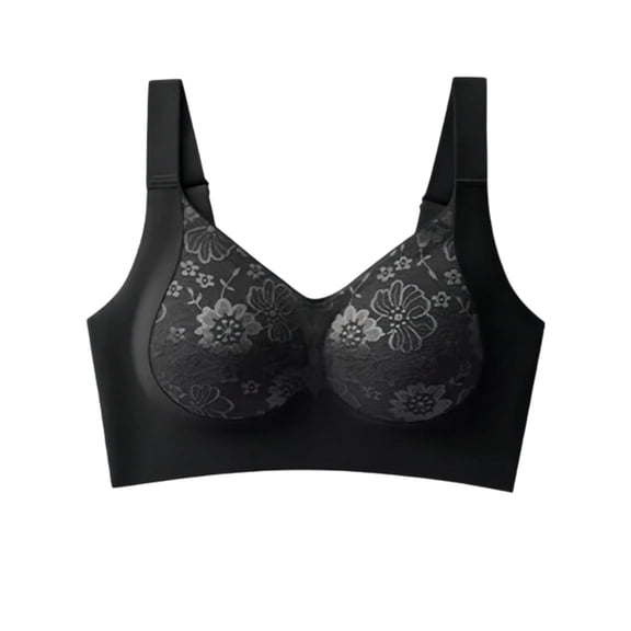 Njagoc3 Wireless Bras for Women Lace Trim Push Up Bra Breathable Comfort Bra Seamless Everyday Bra