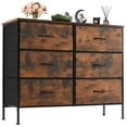 thumbnail image 1 of EDX 6 Drawers Dresser for Bedroom, Fabric Storage Organizer Tower Cabinet, Rustic Brown, 1 of 7