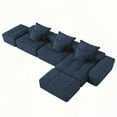 thumbnail image 4 of Modern Sparkling Chenille Fabric 6-Piece DIY Modular Sectional Sofa for Living Room (Blue), 4 of 24