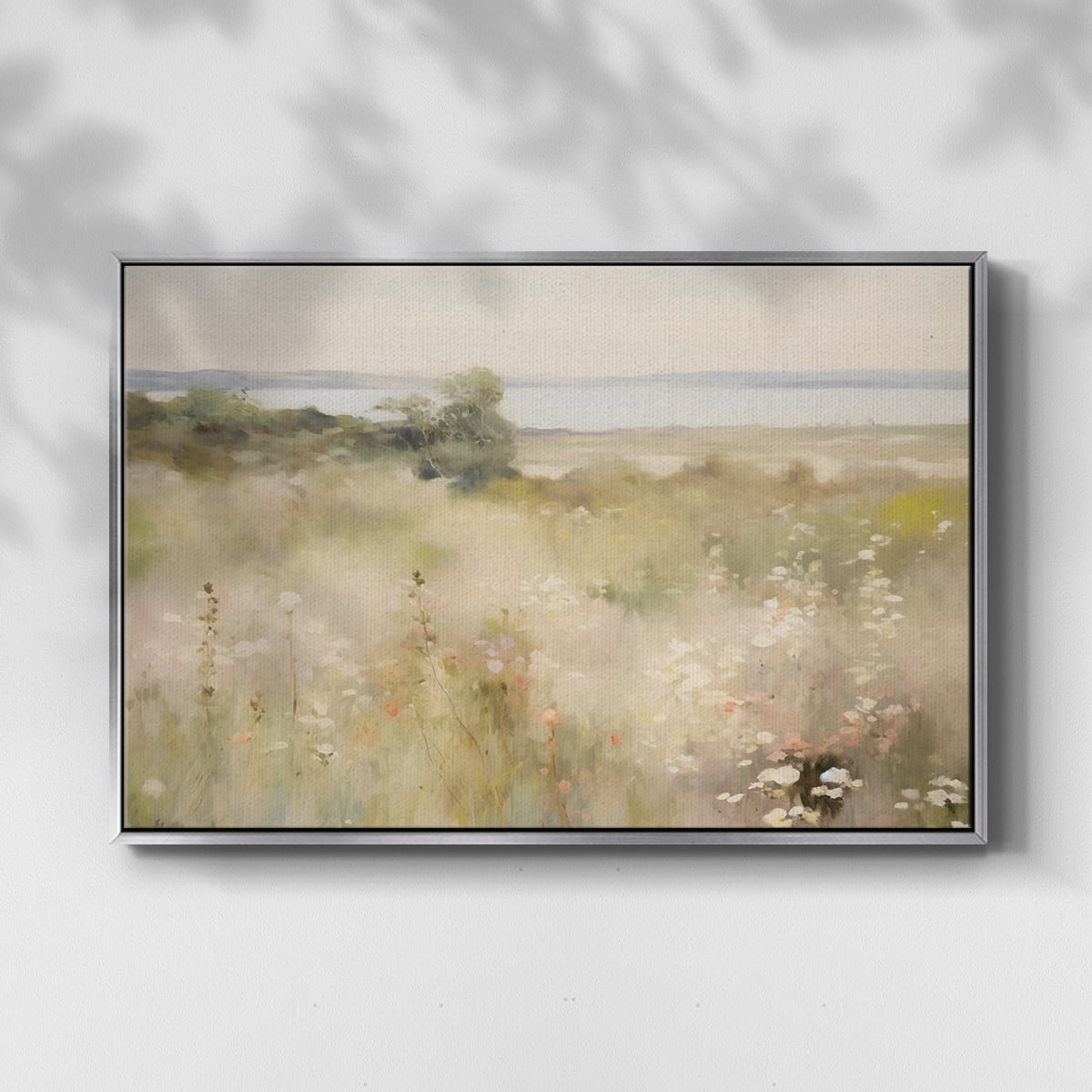 Vintage Landscape-I By Wexford Home Framed in Silver Wood Gallery Wrapped Canvas 27 in. x 41 in.