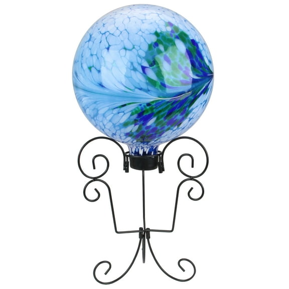 11.25" Black Swirled Outdoor Patio Stand for Garden Gazing Balls